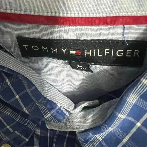 Tommy Hilfiger Plaid Button Down Long Sleeve Shirt Crest Men’s Size: Medium - Picture 11 of 12